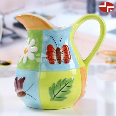 Ceramic spring design water jar milk pot