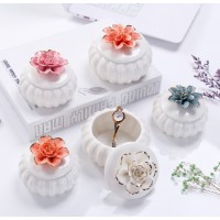 Hand Made Flower Design Ceramic  Jewelry Box, High Quality Porcelain Jewelry Box in Ceramic