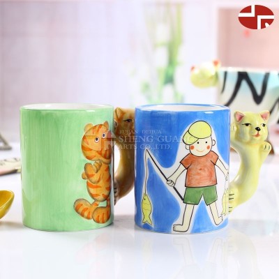 Ceramic painting cartoon dolomite water mug for children gift