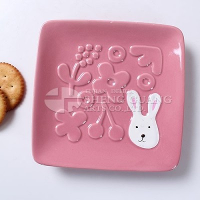 Ceramic lovely snacks peanut melon seeds dish dolomite glazing plate