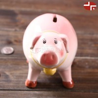 Ceramic piggy design with painting dolomite cartoon pig money box coin bank