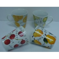 4pcs Ceramic Porcelain Coffee Tea Mug Set in Color Box