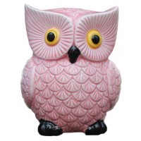 Pink Ceramic Owl Piggy Bank Personalized Money Saving Bank for Kids Girls Nursery Gift Decor