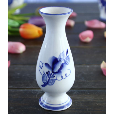 New Modern Chinese ceramic porcelain decoration bisque floral blue vase flower home goods decorative vase