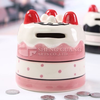 Ceramic painting design dolomite moeny bank coin box children gifts home decoration